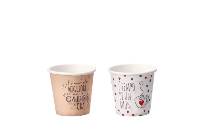 Regalo Italiano Tazzine Caffè Carta Ass. 7,5 Cl 50 Pz Bianco Beige In saldo