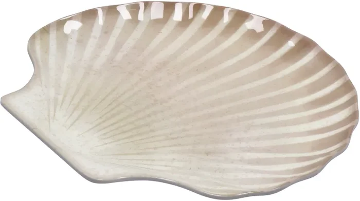 Regalo Italiano Vassoio Conchiglia Melamina 25 x 22 Cm Ass. Grigio Blu 1 Pz