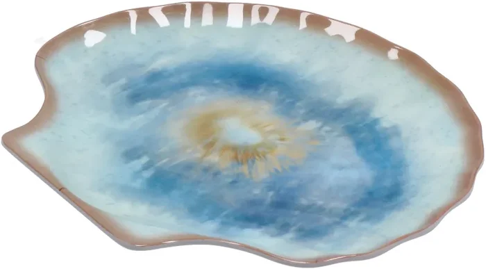Regalo Italiano Vassoio Conchiglia Melamina 25 x 22 Cm Ass. Grigio Blu 1 Pz - immagine 2
