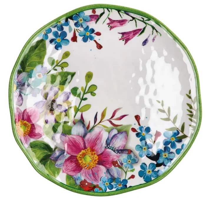 Regalo Italiano Vassoio Rotondo Shia Melamina D 40 Cm H 1,5 Cm Multicolor