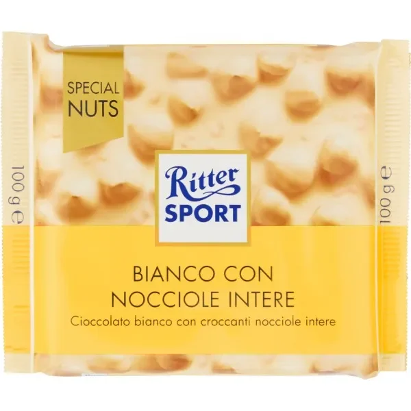 Ritter Sport Bianco con Nocciole Intere 100 gr