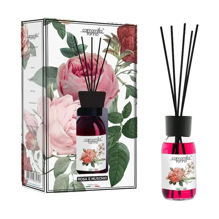 Rosa e Muschio-Diffusore a Bastoncini “Floreale”