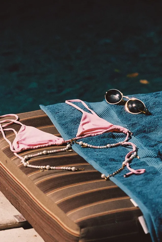 ROSALINDA Triangle Bikini Top in Pink Fornitura - immagine 3