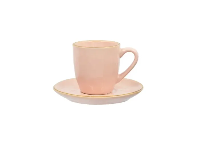 ROSE & TULIPANI Concerto Rosa Cipria Tazza Caffè con Piattino