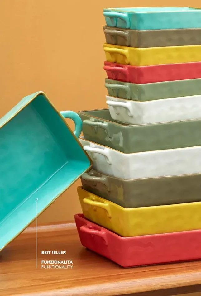 ROSE & TULIPANI Concerto Verde Acqua Teglia 29 x 15 x 6 Cm - immagine 2