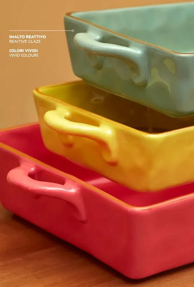 ROSE & TULIPANI Concerto Verde Acqua Teglia 29 x 15 x 6 Cm - immagine 3