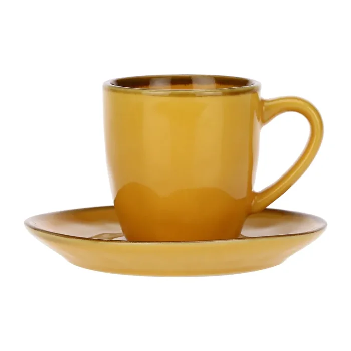 ROSE & TULIPANI Tazzina Caffe’ con Piattino Ocra 90 Cc