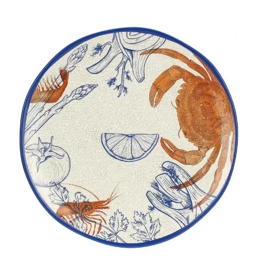 ROSE & TULIPANI Vassoio Rotondo Ocean Life Melamina D 42 Cm