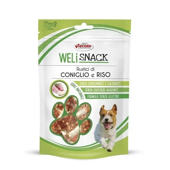 Rustici di coniglio e riso per cani 75 g – Weli snack