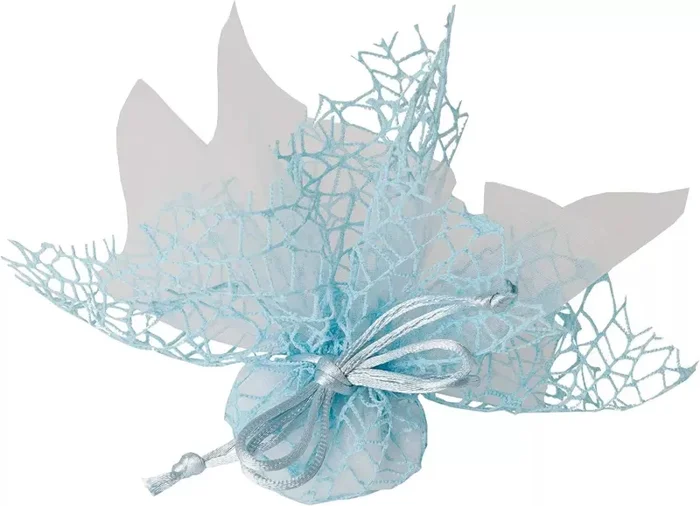 Sacchetti Portaconfetti Bomboniere Velo Rete tondo con Tulle Celeste – 25 PZ OFFERTA