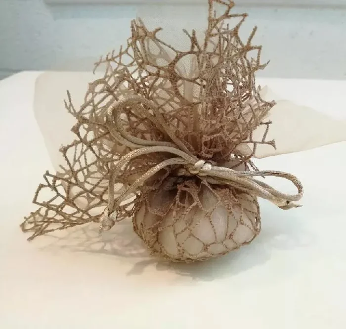 Sacchetti Portaconfetti Bomboniere Velo Rete tondo con Tulle Marrone – 25 PZ OFFERTA Vendita calda