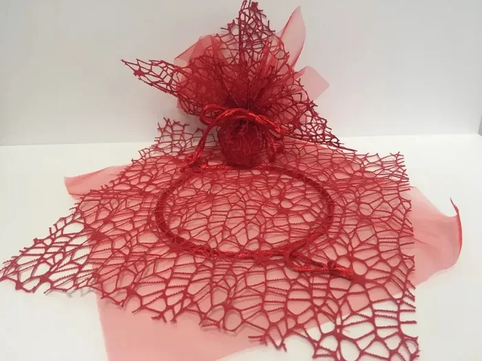 Sacchetti Portaconfetti Bomboniere Velo Rete tondo con Tulle Rosso – 25 PZ OFFERTA Fornitura