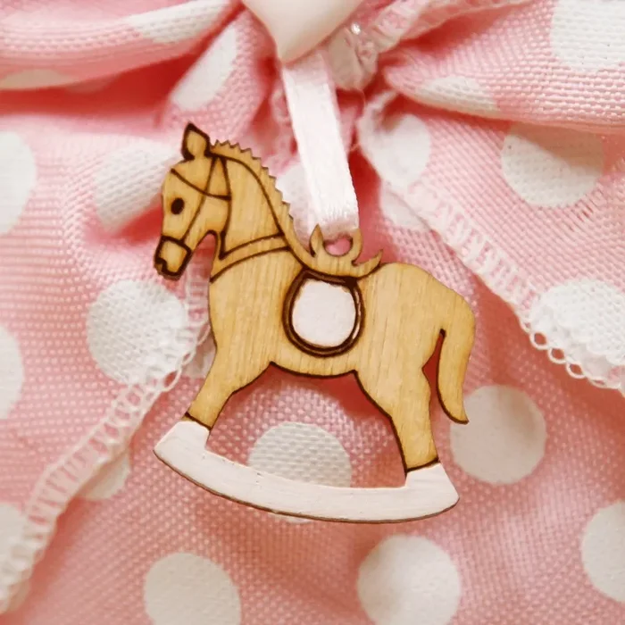 Sacchetto a Pois con Cavallo a Dondolo Rosa - immagine 2