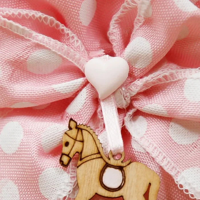 Sacchetto a Pois con Cavallo a Dondolo Rosa - immagine 3