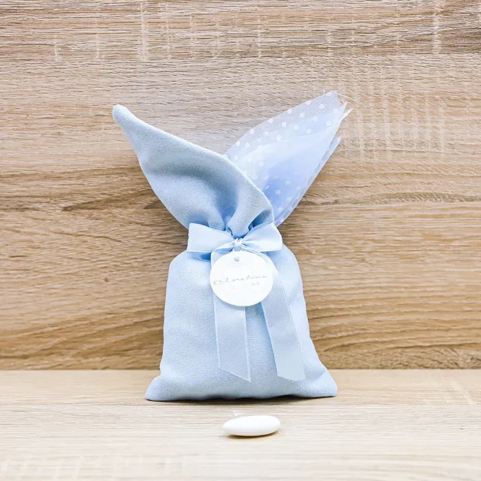 Sacchetto Azzurro Pois Medio “Boy” Claraluna