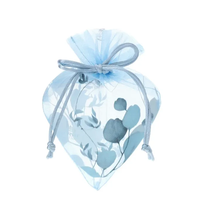 Sacchetto Bomboniera Hervit Cuore in Organza Azzurro 12×17 cm Online