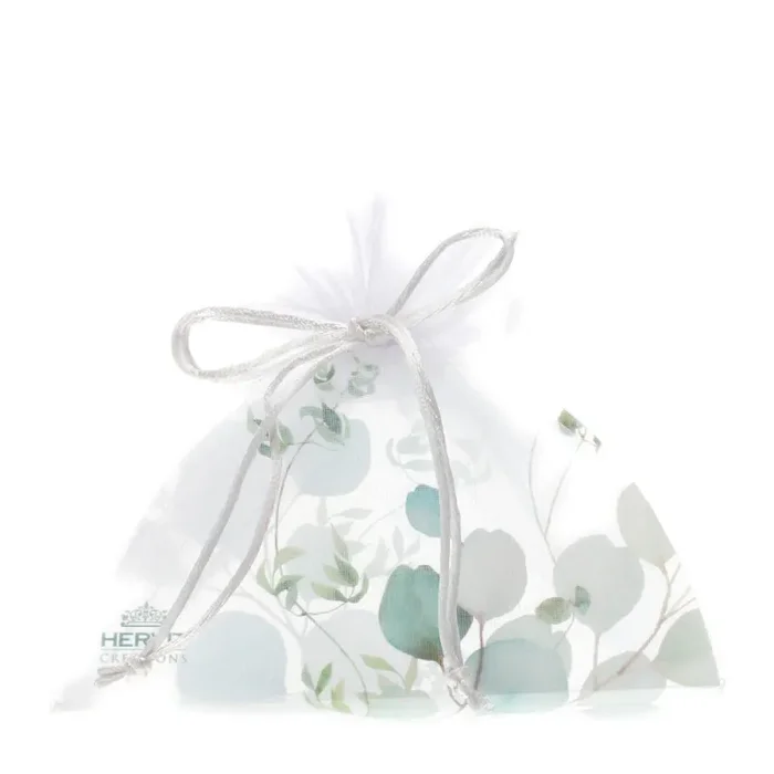 Sacchetto Bomboniera Hervit in Organza Bianco 16x6x17 cm