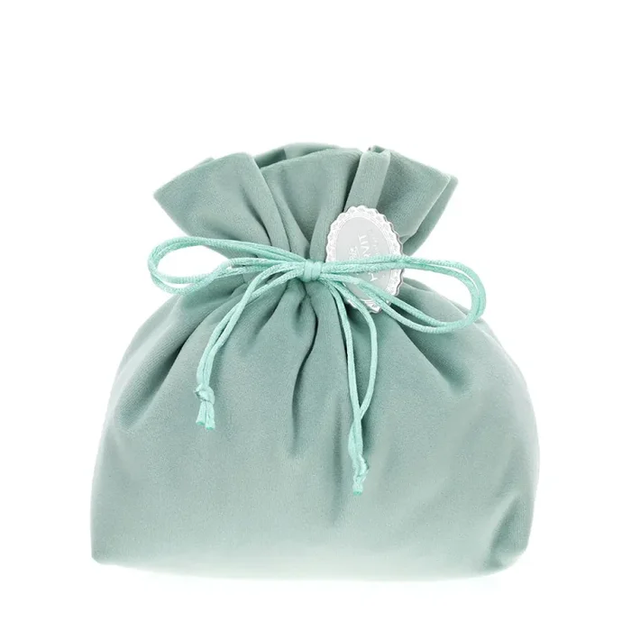 Sacchetto Bomboniera Hervit in Velluto Verde 15x7x16 cm