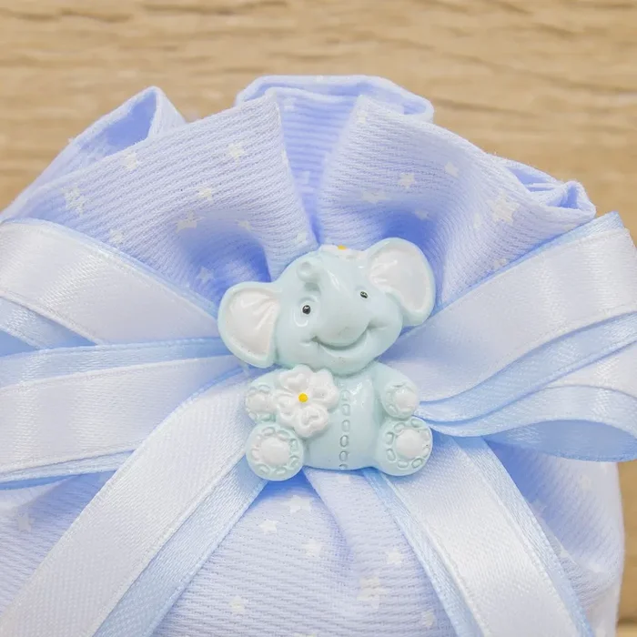 Sacchetto Celeste con Stelle ed Elefante - immagine 2