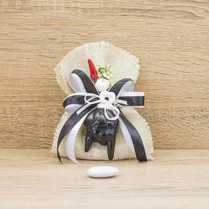 Sacchetto con Ciondolo Corna Nere Bella Napoli Online ora