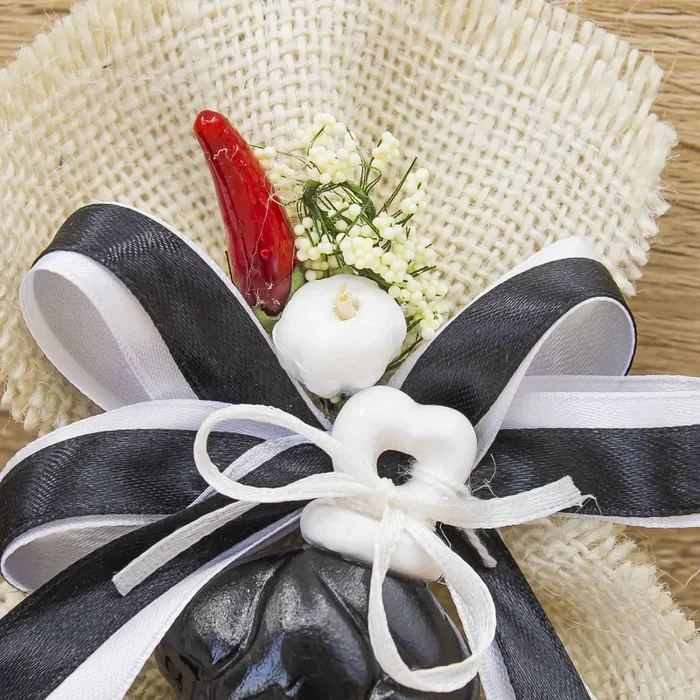 Sacchetto con Ciondolo Corna Nere Bella Napoli Online ora - immagine 3