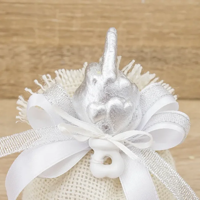 Sacchetto con Sali Profumati e Ciondolo Dito Medio Argento Bella Napoli - immagine 2