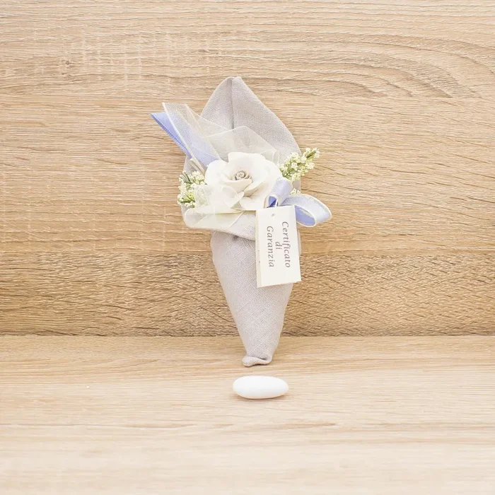 Sacchetto Cono con Fiore e Sali Profumati La Vie en Rose