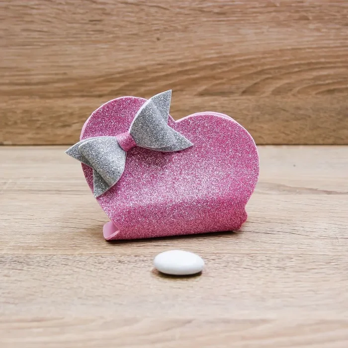 Sacchetto Cuore Glitter Rosa