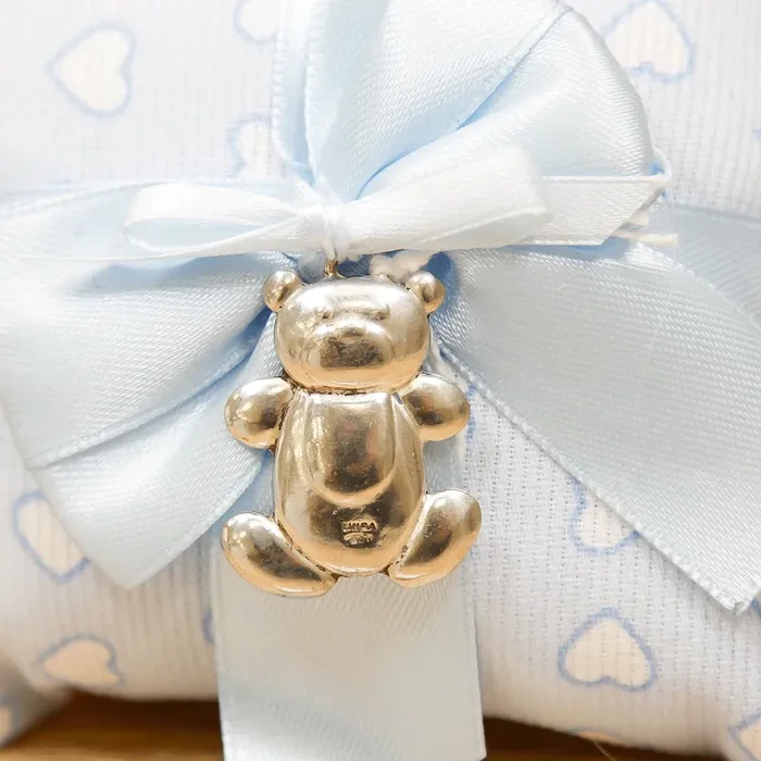 Sacchetto Cuscino Celeste con Ciondolo Orsetto - immagine 2