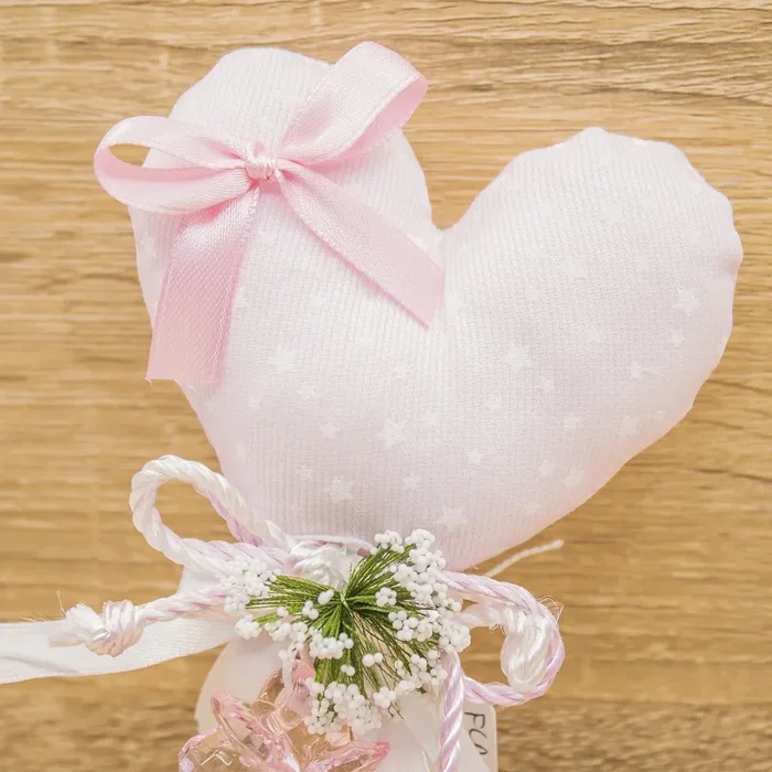Sacchetto Palloncino Cuore Rosa con Stelle e Ciucci - immagine 2