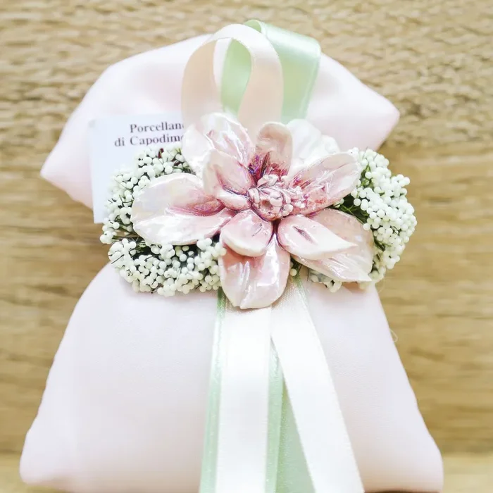 Sacchetto Piccolo con Fiore Porcellana - immagine 2