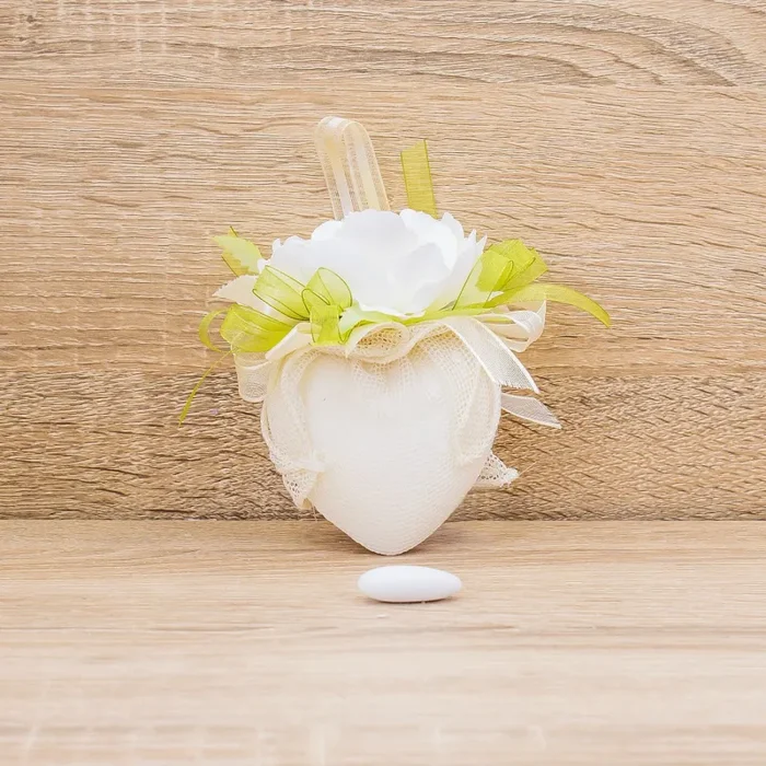 Sacchetto Sapone Profumato Cuore Panna La Vie en Rose