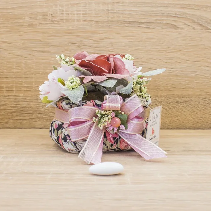Sacchettone Floreale Fiocco Rosa Antico e Sali Profumati La Vie en Rose