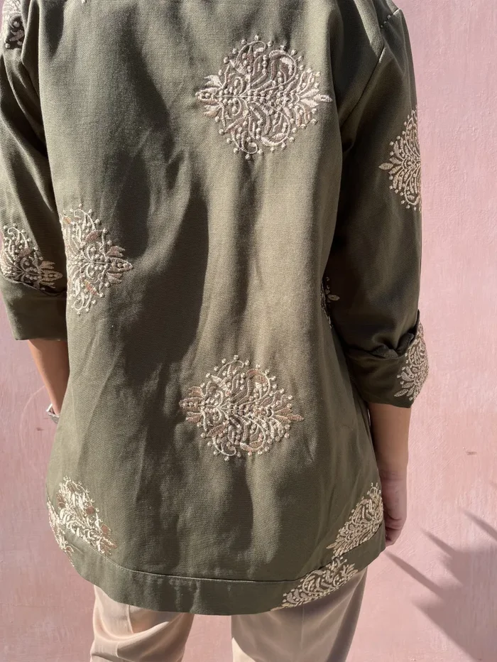 SAHARIANA LUNGA RICAMO - immagine 2