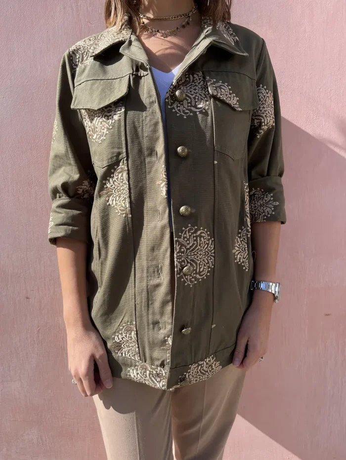 SAHARIANA LUNGA RICAMO - immagine 3