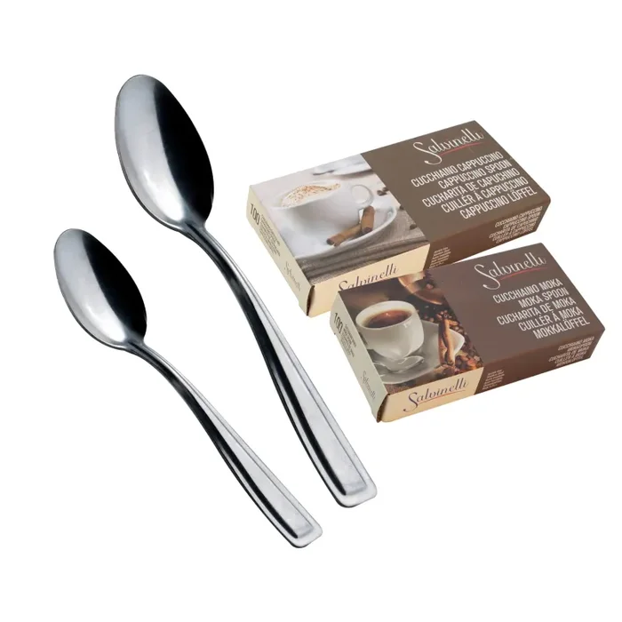 Salvinelli Cucchiaino Cappuccino Modello Rimini 130 Mm Acciaio Cf 100 Pz