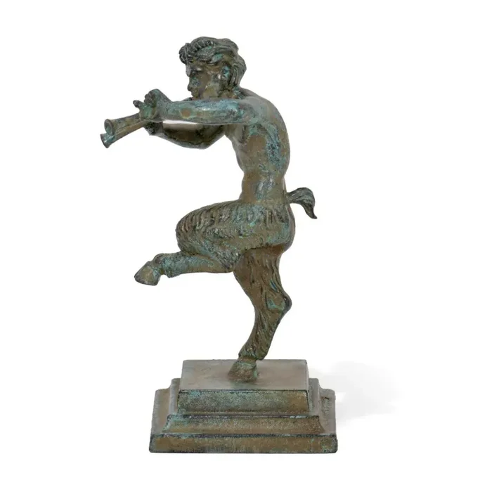 Satiro con Pifferi Statuetta in Bronzo - immagine 3