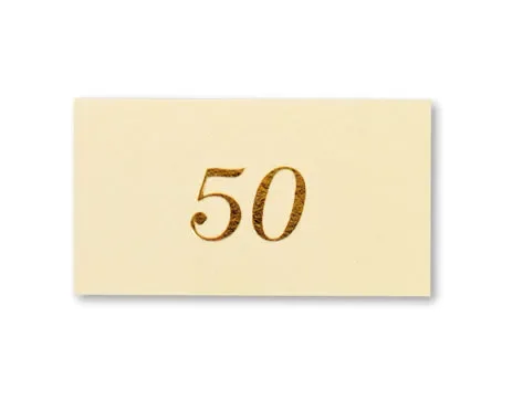 Saul Sadoch Biglietti 50 Oro per Bomboniera 20 Pz Bianco