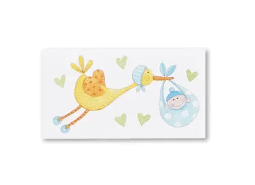 Saul Sadoch Biglietti Cicogna Azzurro per Bomboniera 20 Pz