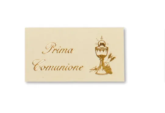 Saul Sadoch Biglietti Prima Comunione Oro per Bomboniera 20 Pz