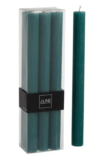 SCATOLA 6 CANDELE VERDE SCURO- 9ORE (7×4,5x24cm)