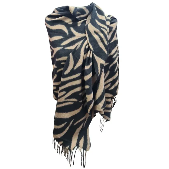 Sciarpa Maxi Effetto Cashmere con Motivo Animalier Calda e Morbida per l’Inverno