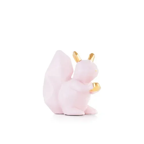 SCOIATTOLO IN CERAMICA CIPRIA CON DETTAGLI IN ORO (10.5x10xh.4.8cm)