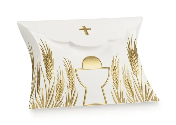 Scotton Busta Merletto Croce 80 x 85 x 30 Mm Bianco ed Oro 10 Pz