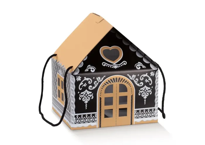Scotton Casetta Natale con Cordino 245 x 245 x 150 Mm Black Little House