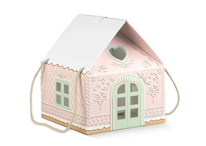 Scotton Casetta Natale con Cordino 245 x 245 x 150 Mm Pink Little House