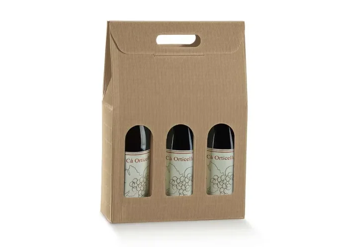 Scotton Scatola 3 Bottiglie 270 x 90 x 385 Mm Maniglia Finestre Avana 5 Pz