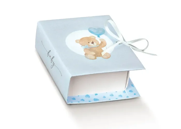 Scotton Scatola Book Little Bear 70 x 60 x 30 Mm Azzurro 10 Pz