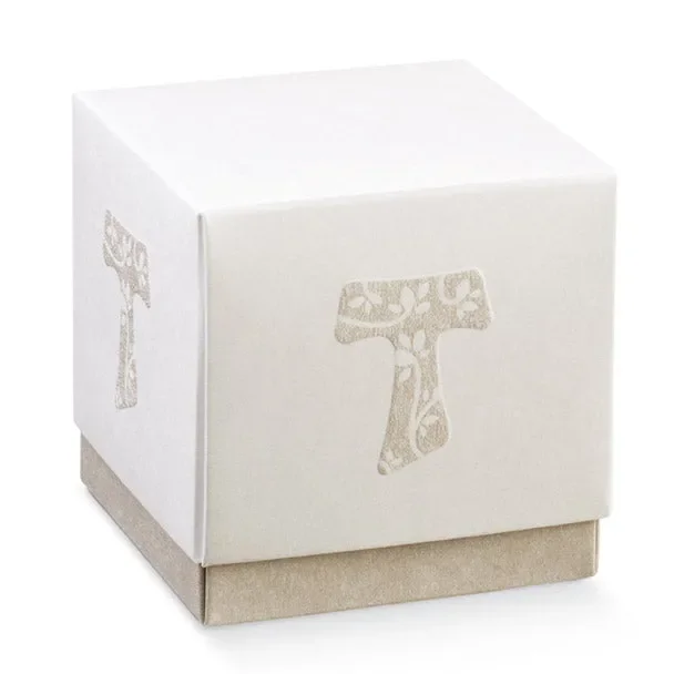 Scotton Scatola Fleur 90 x 90 X 90 Mm Tau Bianco e Tortora 10 Pz