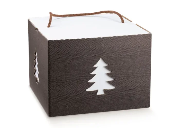 Scotton Scatola Natale In con Cordino 245 x 245 x 180 Mm Skin Caffè Vendita calda online